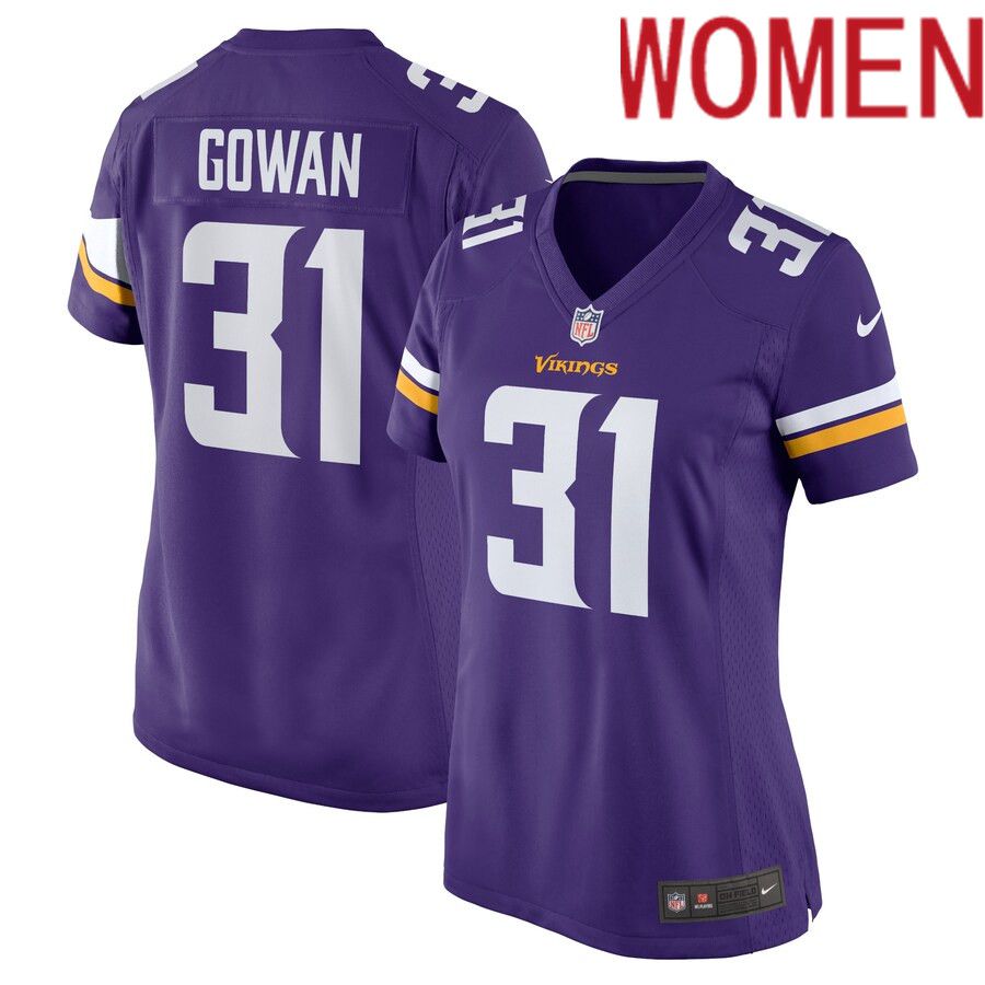 Women Minnesota Vikings #31 Tay Gowan Nike Purple Home Game Player NFL Jersey->women nfl jersey->Women Jersey